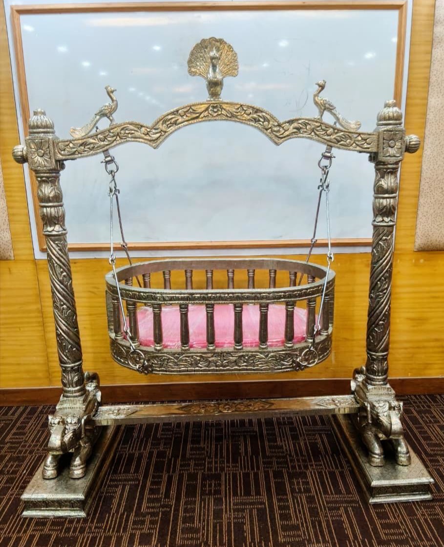 Silver Peacock cradle rent hyderabad