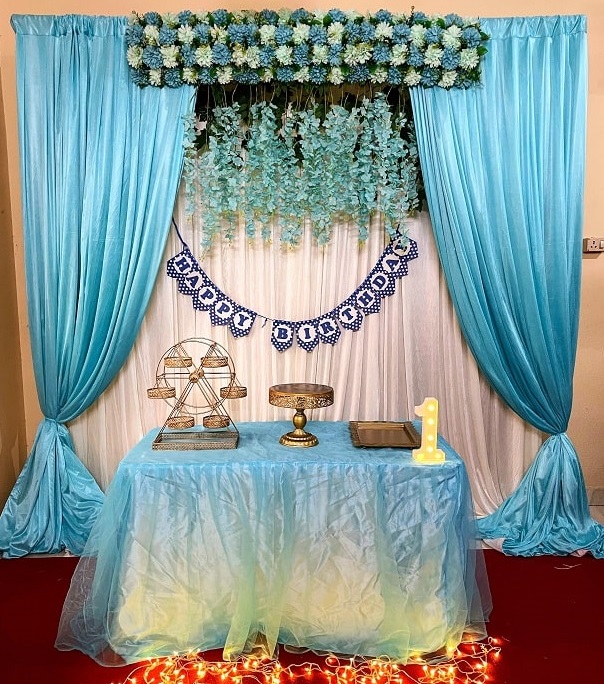 Baby Blue Backdrop rental